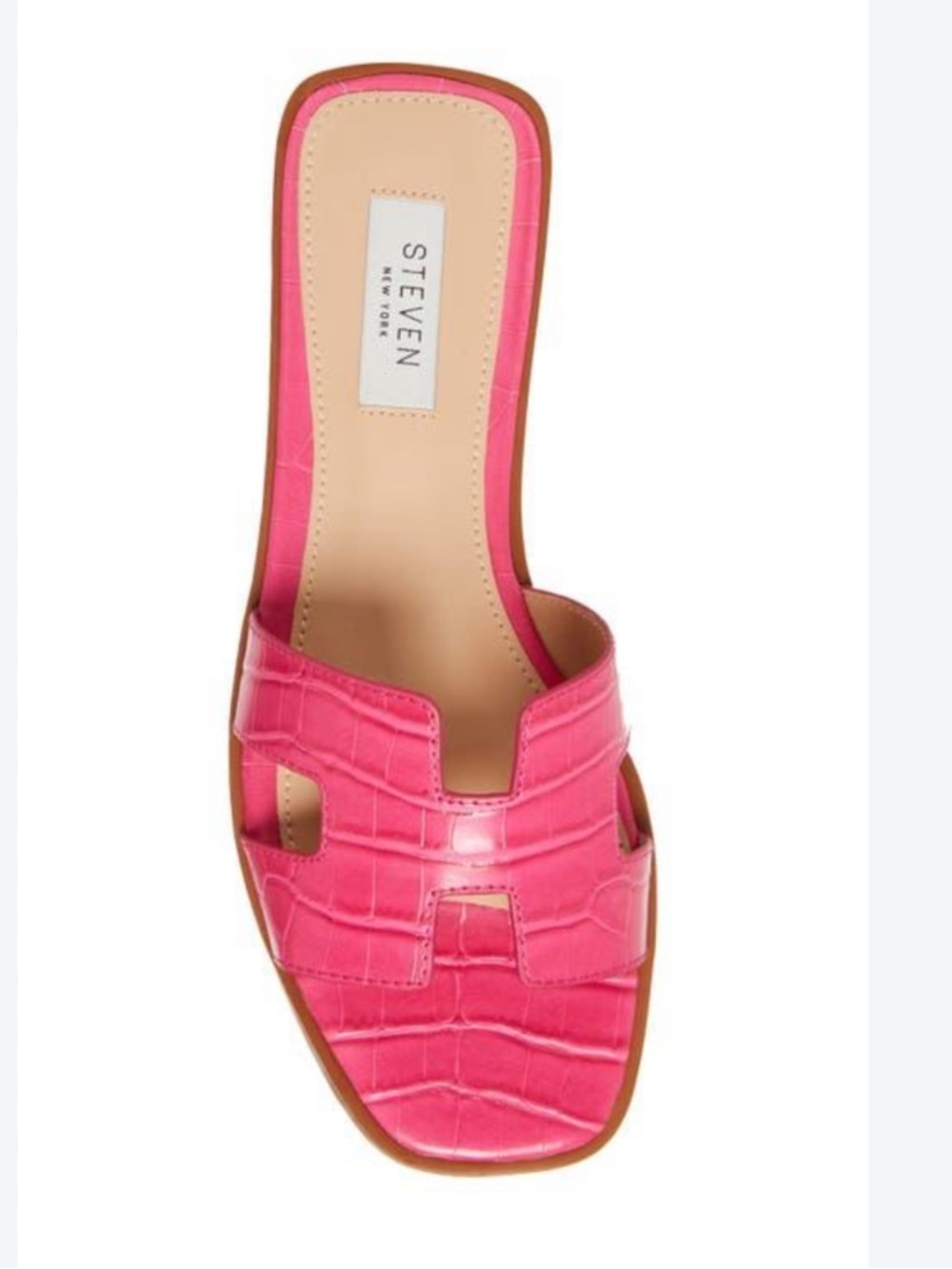 Steven New York Harlien Pink Croc Slide Sandal